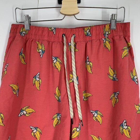 Public Access Men's Shark Banana Drawstring Elastic Waist Swim Trunks Size L - Picture 4 of 12